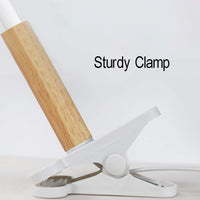 1 x RAW Customer Returns LANMOU Wooden Reading Lamp with Clamp Children, Clip On Light Reading Lamp 3 Light Modes 10 Brightness 360 Flexible Desk Lamp with Clamp Powered USB Port, Pink - RRP €33.22