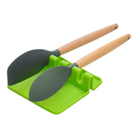 1 x Brand New Songway Silicone Kitchen Utensil Rest, Spoon Rest, Giant Spatula, Ladle, Fork, Non-Slip Holder, Heat Resistant, Kitchen Utensils, Silicone Green, S  - RRP €8.84