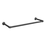 1 x RAW Customer Returns SONGMICS Wall Mounted Clothes Rail, Space Saving, 92 x 30 x 7.5 cm, Easy Assembly, Industrial Design, for Small Apartments, Black HSR67BK - RRP €23.0