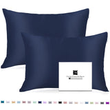 1 x RAW Customer Returns Set of 2 silk pillowcases 40x80, Ravmix silk pillowcases, for hair and skin, with hidden zipper, both sides silk, mulberry silk pillowcase 40x80, 2 pieces, navy blue - RRP €39.99