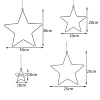 2 x RAW Customer Returns 6 Pieces Christmas Star, SILARLAIT 1PC 30 25 20cm 3PCS 10cm Christmas Decorative Stars in Iron with 5m Jute Rope, Star DIY Christmas Decorations, Interior Decorations for Window Door Table - RRP €29.5