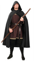 1 x RAW Customer Returns sigando Black Renaissance Hooded Cloak Witch Coat with Hood Medieval Hobbit Halloween Costume - RRP €35.99