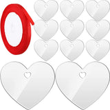 1 x Brand New 1 set of acrylic transparent blanks heart acrylic disc decoration with hole key chain blanks clear acrylic plates for DIY handicraft keychain - RRP €10.85