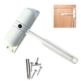 1 x RAW Customer Returns Vogueing Tool Automatic Door Closer Heavy Duty Adjustable Spring Loaded Door Closer Surface Mount Hydraulic Door Closer White - RRP €26.21