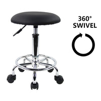 1 x RAW Customer Returns KKTONER Height Adjustable Swivel Stool with Wheels Black - RRP €34.96