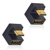 1 x RAW Customer Returns Duttek U Shape Mini HDMI to HDMI Adapter 2 Pack , 8K HDMI Female to Mini HDMI Male Connector, Supports 8K 60Hz, 48Gbps for Camera Laptop Tablet HDTV Projector UP  - RRP €11.78