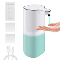 1 x RAW Customer Returns Automatic Soap Dispenser - Electric Soap Dispenser with Sensor, Automatic Soap Dispenser with 4 Level Setting, 2 Wall Stickers 1 USB Charging Cable, Wall Mounted Soap Dispenser for Bathroom Kitchen - RRP €22.18