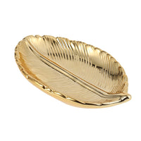 4 x Brand New Ceramic jewelry bowl gold jewelry tray leaves jewelry plate jewelry tray serving tray fruit bowl key bowl cosmetic tray dressing table organizer living room table decoration decorative object - RRP €69.6