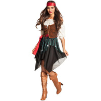 2 x RAW Customer Returns Boland - adult costume pirate Storm, blouse, corsage, skirt, bandana, captain, redhaed, sparrow, pirate, mutiny, carnival, Halloween, fancy dress, theme party - RRP €58.04