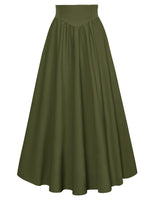 1 x RAW Customer Returns Women s Renaissance Traditional Skirt Elegant Lace-Up with Zipper A-Line Skirt Olive Green XXL - RRP €46.38