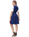 1 x RAW Customer Returns JASAMBAC Women s Dirndl 3 Piece Oktoberfest Costumes for Bavarian Carnival Blue Red L - RRP €69.88