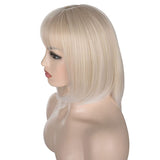 1 x RAW Customer Returns ATAYOU Women s Short Straight Blonde White Wig Synthetic Blonde Hair Wig Wig Blonde  - RRP €24.5