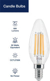 1 x RAW Customer Returns FLSNT E14 LED Warm White Replaces 60W, C35 E14 LED Dimmable Light Bulb, 6.5W B11 LED Bulb E14, E14 LED Candle Bulb for Chandelier, 806LM 2700K Warm White, Clear Glass, 4 Pack - RRP €20.03