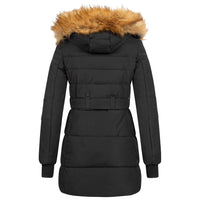 1 x RAW Customer Returns Elara Women s Quilted Winter Jacket Faux Fur Collar Black Chunkyrayan EL-JA02 Black Natural 44 2XL  - RRP €80.62