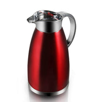 2 x RAW Customer Returns Haosens 1.8 liter stainless steel vacuum flask, double layer vacuum coffee pot - elegant design, double-walled insulation red  - RRP €56.44