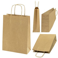 1 x RAW Customer Returns AllBags Pack of 50 brown paper bags with handle - 24 x 32 x 10 cm, paper carrier bag with cord handle, gift bags, kraft paper bag, DIY Advent calendar kraft paper bags large 50 pieces  - RRP €20.17