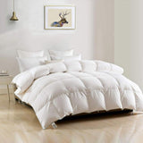 1 x RAW Customer Returns DWR down duvet 220x240cm all year round duvet with goose down and feathers, medium warm duvet 220x240cm, ultra-soft duvet, quilted feather duvet with RDS-certified, white, 1320gr.  - RRP €162.06