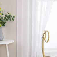 1 x RAW Customer Returns MIULEE Set of 2 Sheer Voile Curtains Rod Pocket Transparent Curtain Made of Voile Polyester Window Curtain Transparent Living Room Airy for Bedroom 140 X 280 cm W x H , Rod Pocket White - RRP €28.99