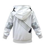 1 x RAW Customer Returns Boys Smile Face Mask Hoodie Kids Fashion DJ 3D Long Sleeve Pullover Cosplay Jacket Size 140 cm, zipper - RRP €29.23