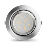 1 x RAW Customer Returns LAMPAOUS LED recessed lights kitchen lamps dimmable neutral white 4000K 12V DC cupboard lamps cabinet showcase lights round 9 SMD 160LM 2 watts per piece total 6 watts brushed stainless steel pack of 3 - RRP €30.24