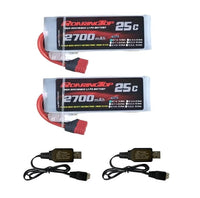 1 x RAW Customer Returns ROARINGTOP 2S Lipo Battery, 7.4V 2700mAh RC Lipo Batteries 25C with Deans T Plug Compatible with WLtoys HB101 HM103 HM121 HM124 HM123 200E 124019 104001 12 RC Truck Truggy 2 Pack  - RRP €32.99