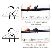 5 x Brand New Butyeak Fishing Rod Pole Hooks Keeper, Plastic Fishing Rod Hook Holder, 20 Pieces Bait Hook Holder, Bait Fishing Hook Safety Holder, Fish Bait Holder for Fishing Equipment Black, Orange Color  - RRP €102.0