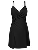 1 x RAW Customer Returns Maacie Women s One-Piece Maternity Swimsuit with Pleated Waist One-Piece Bikini Black 2XL - RRP €33.13