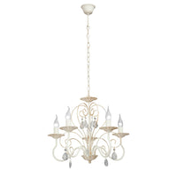 1 x RAW Customer Returns VITALUCE chandelier VE1400 5, 5-light x14 max 40W, color matt beige, size HxWxD H95 B53 L53, 2.2kg. - RRP €47.34