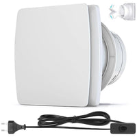 1 x RAW Customer Returns XIIW bathroom fan 100mm white exhaust fan with overrun and backflow flap 95m h, 12 watts 34dB splash-proof wall fan for bathroom, toilet and kitchen - RRP €35.28