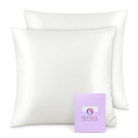 1 x RAW Customer Returns OLESILK Silk Pillowcase Pillow Cover Hair and Skin Care with Zipper 16 Momme 2 Pieces Ivory 80x80cm - RRP €79.66