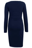 1 x RAW Customer Returns Smallshow Women s Long Sleeve Maternity Dresses Maternity Dresses, Navy, L - RRP €25.66