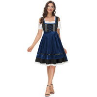 1 x RAW Customer Returns KANCY KOLE Dirndl women s midi traditional dress for Oktoberfest traditional costume dress for beer festival knee-length high waist costumes 3-piece KCH02118-2 00S, loose, black-royal blue - RRP €64.6