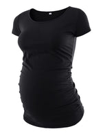 1 x RAW Customer Returns Love2Mi 3 Pcs Short Sleeve Maternity Shirt Maternity Wear T-Shirt Solid Color Pregnancy Clothes - RRP €36.29