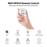 1 x RAW Customer Returns MOES Wireless RF433 and WiFi light switch remote control, no battery, no wiring, no hub required, compatible with Alexa Google Home, Smart Life Tuya APP, 2 pieces switches, 1 receiver - RRP €35.38