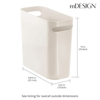 1 x Brand New mDesign Waste Bin with Handles Ideal Waste Bin or Waste Bin Made of Sturdy Plastic For Kitchen, Bathroom and Office Modern Design with 5.6 L Capacity Navy Blue - RRP €18.22