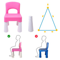 1 x RAW Customer Returns burgkidz plastic chair, children s chair for girls with rubber feet up to 100 kg, desk chairs princess seating with backrest for children, pink - RRP €27.29