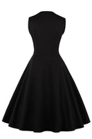 1 x RAW Customer Returns Axoe Women s 50s Cocktail Dress Rockabilly Elegant Pleated Skirt Festive Party Dress Vintage Dress Audrey Hepburn Evening Dresses with Polka Dots Knee Length, Black and White, XL 44 EU  - RRP €37.99