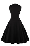 1 x RAW Customer Returns Axoe Women s 50s Cocktail Dress Rockabilly Elegant Pleated Skirt Festive Party Dress Vintage Dress Audrey Hepburn Evening Dresses with Polka Dots Knee Length, Black and White, XL 44 EU  - RRP €37.99