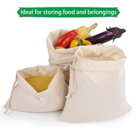 8 x Brand New Cotton bag with drawstring 3pcs fabric bag small made of 100 natural cotton in three sizes cotton bags reusable small bags with drawstring bread bag for fruit vegetables snacks jewelry - RRP €104.8