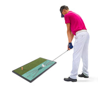 1 x RAW Customer Returns Crossfingers Golf Hitting Mat, 2 in 1 60 30cm Golf Mat with Rubber Tee, Premium Synthetic Grass Golf Training Mat for Indoor Outdoor Garden - RRP €82.44