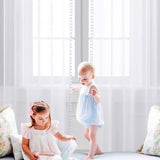 1 x RAW Customer Returns MIULEE Curtains with Pompoms - Beautiful White Curtain with Pompoms for Children s Room, Girls Room, Transparent Eyelet Curtain Set of 2 for Bedroom, Living Room, Kitchen, Each H 145 XW 140cm - RRP €15.43