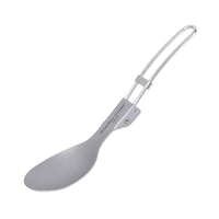 1 x RAW Customer Returns iBasingo Titanium Folding Spoon Camping Cutlery Soup Rice Spoon Outdoor Travel Portable Tableware Small Lightweight Cutlery Business Trip Picnic Hiking Fishing Tableware with Bag Ti1021T - RRP €9.06