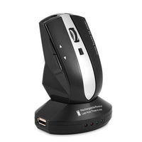 1 x RAW Customer Returns Wireless Mouse, Rechargeable Optical Mouse, Gaming Mice with Charging Station, 3 Port USB Hub, 800-1200 DPI Adjustable, Plug and Play, for PC Laptop Keyboard - RRP €34.42