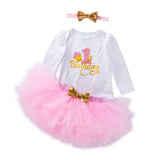 1 x RAW Customer Returns 3PCS Baby Girl Clothes Newborn Birthday Outfit Long Sleeve Cotton Romper Tutu Skirt Headband Set,Pink 6-12 Months - RRP €22.14