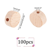 1 x RAW Customer Returns PandaHall 100pcs Flat Round Wooden Beads 14mm Wooden Coin Beads Antique Wood Spacer Beads Unfinished Wood Disc For Jewelry Necklace Bracelet Craft DIY Christmas Macrame 3mm Hole - RRP €11.79