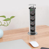 1 x RAW Customer Returns Table socket retractable power strip built-in socket socket multiple socket for office kitchen workshop, 4 compartment - RRP €32.49