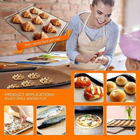 1 x Brand New Miaowoof Grill Mat Set, 6 Pieces, 100 Non-Stick, Durable, Reusable, Easy to Clean, 40 x 33 cm, 4 Pieces Solid Mat 2 Pieces Mesh Mat. copper - RRP €20.4