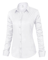 1 x RAW Customer Returns siliteelon blouse women long sleeve non-iron white shirts leisure regular fit business blouses women wrinkle-free women s tops suit shirt with pocket - RRP €28.22