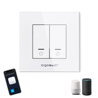 1 x RAW Customer Returns Aigostar Home Automation WiFi Switch, Smart Wall Switch Alexa Voice Control, Two Gang One Way Switch, MAX.2300W LED 690W, White 1 Unit. - RRP €22.61