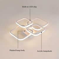 1 x RAW Customer Returns Goeco Modern LED Ceiling Light, 48W 5400LM Square Ceiling Lamp, White Acrylic Ceiling Lighting for Living Room, Kitchen, Bedroom, Office, 3000K Warm White - RRP €51.41